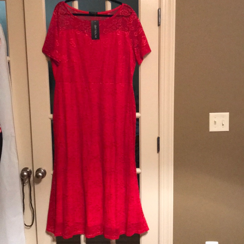 Red Illusion cocktail maxi dress